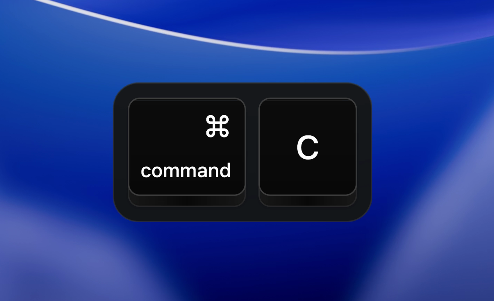 Keyty showing Command C keyboard shortcut overlay.